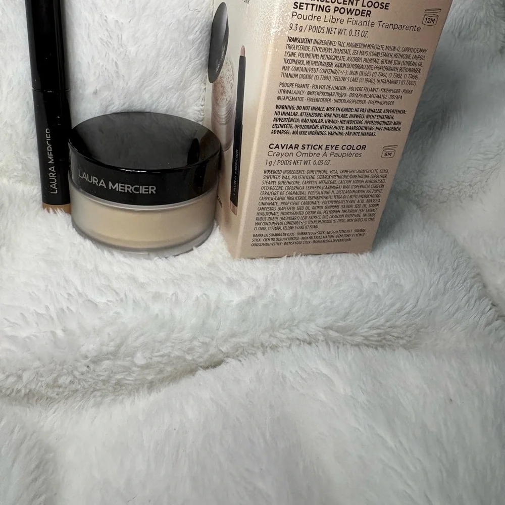 laura mercier Translucent Setting Powder& Cavier eyeshadow Stick in Rosegold